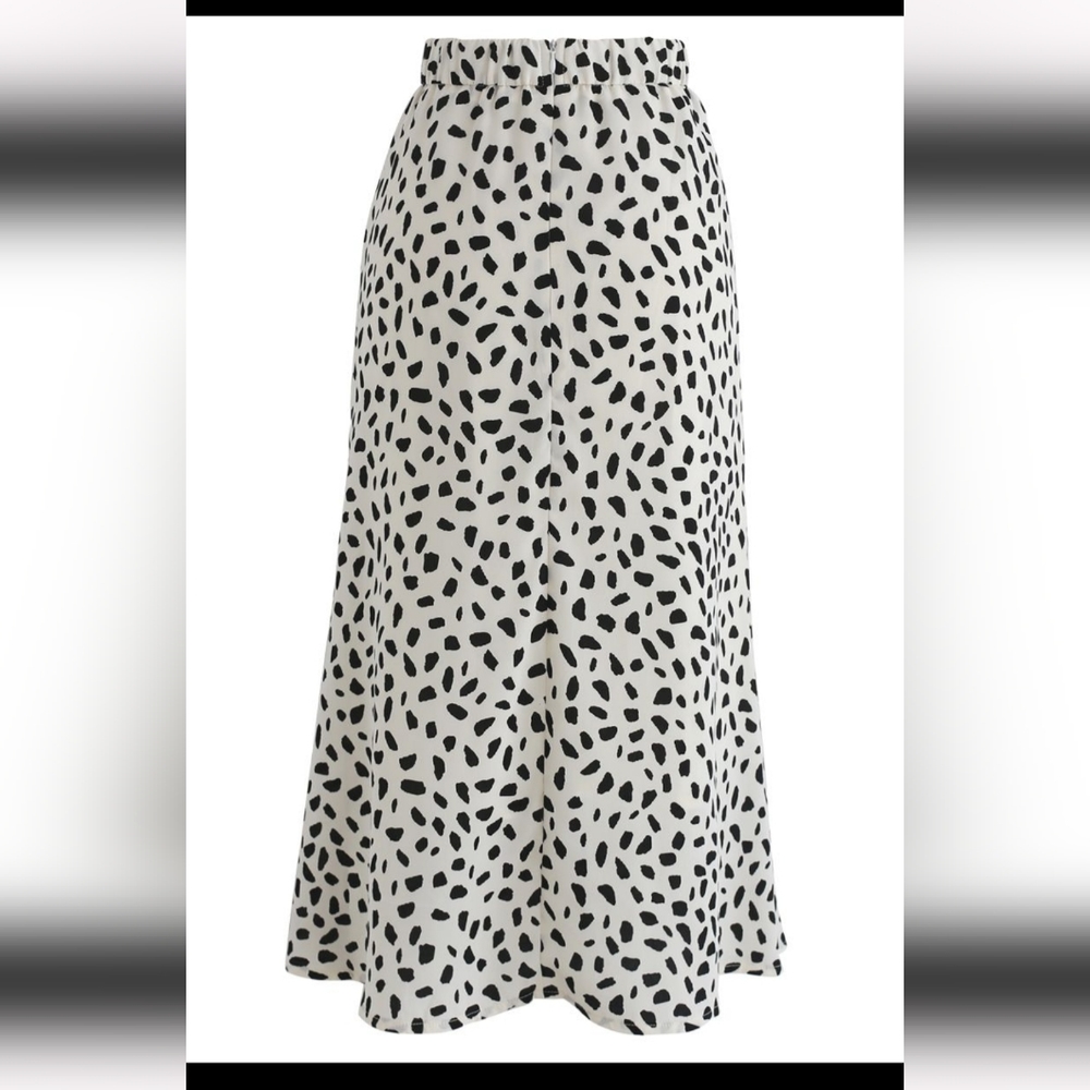 Chicwish Something About Spot Chiffon Skirt in Ivory sz sm